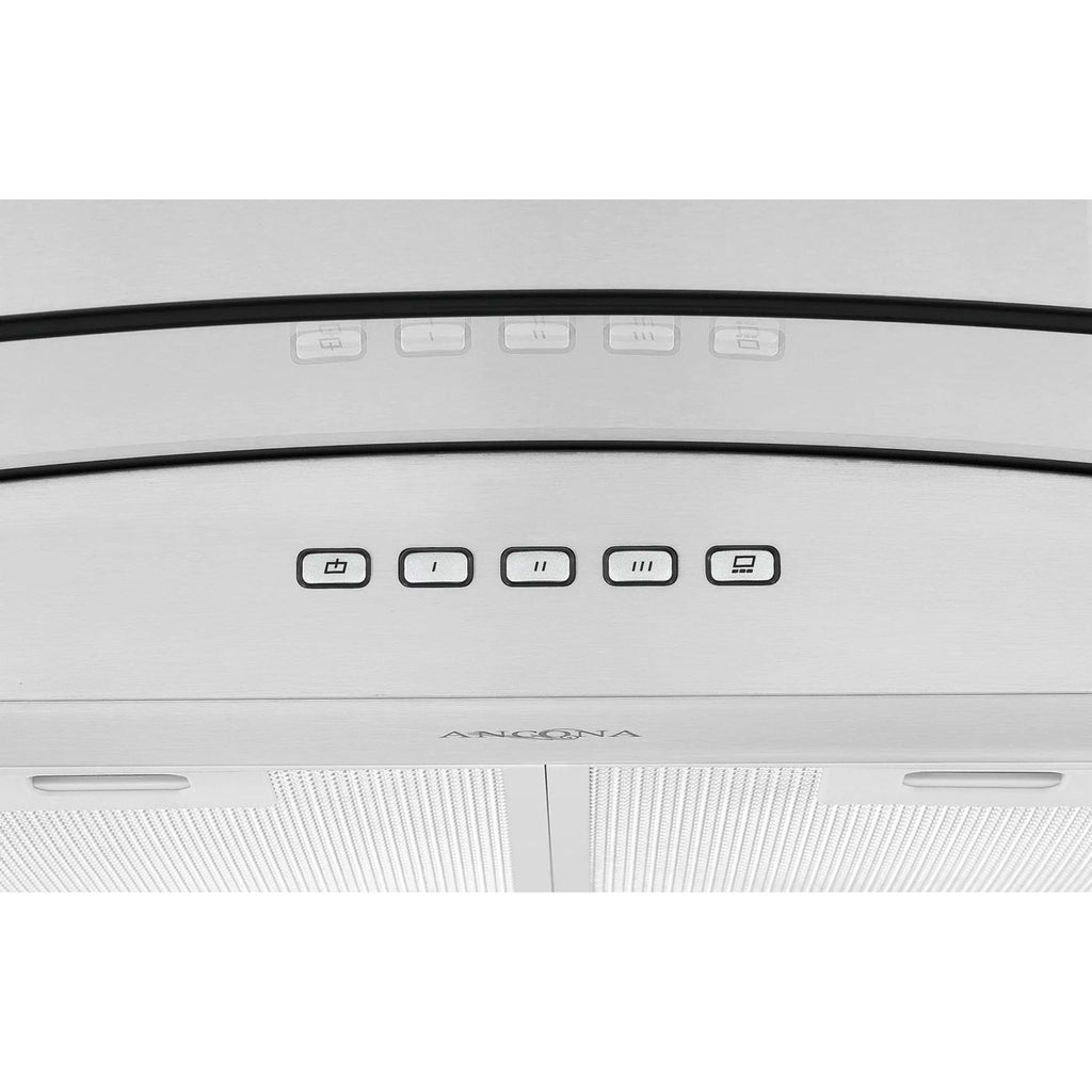 Ancona 30 in. Convertible WallMounted Glass Canopy Range Hood