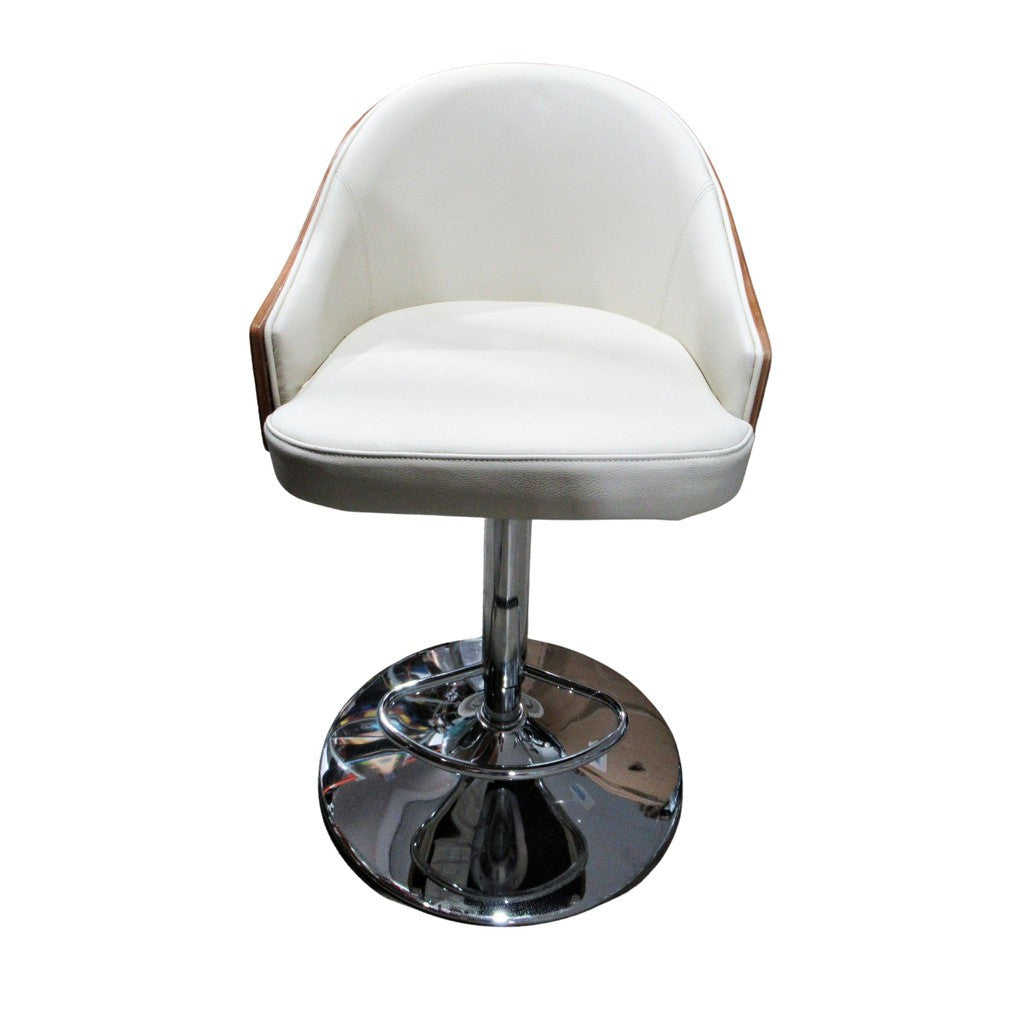 Bayside Furnishings Gas Lift Bar Stool TGL White