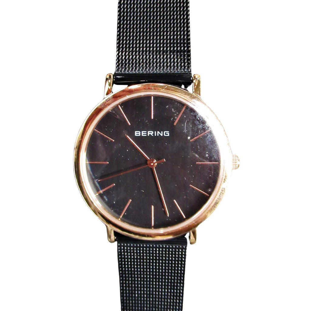 Bering Classic Ladies Analog Casual Watch Black Rose Gold 89924710