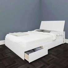 Load image into Gallery viewer, Blvd Modern Double Bed with Storage White

