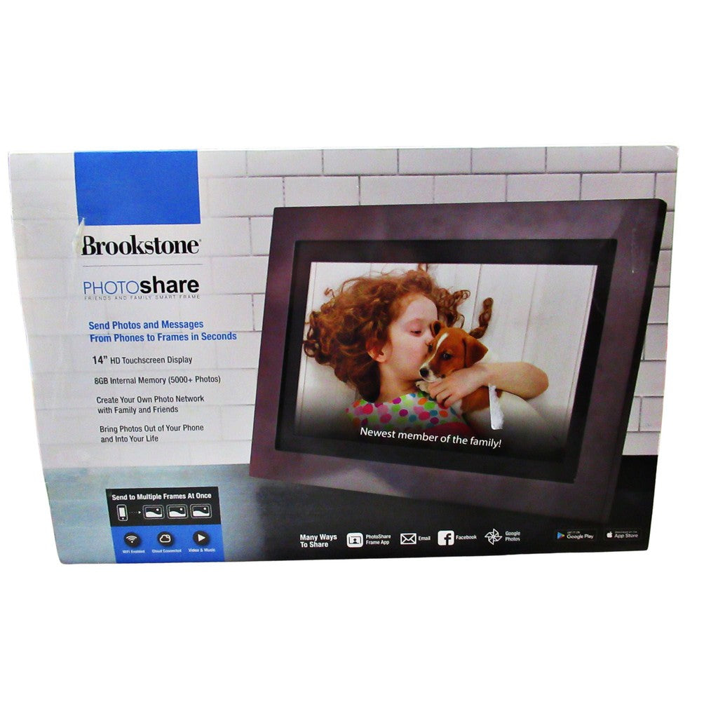 Brookstone PhotoShare 14 Smart Digital Picture Frame 8GB