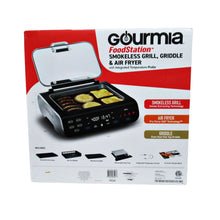 Load image into Gallery viewer, Gourmia FoodStation Smokeless Grill Griddle &amp; Air Fryer
