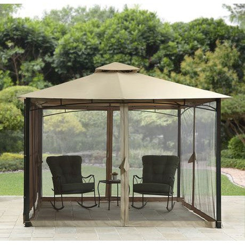 Home Trends Cabin Style Gazebo Tan Liquidation Nation