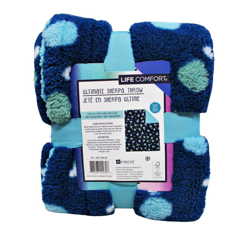 Life Comfort Ultimate Sherpa Throw 1.01m x 1.27m Blue – Liquidation Nation