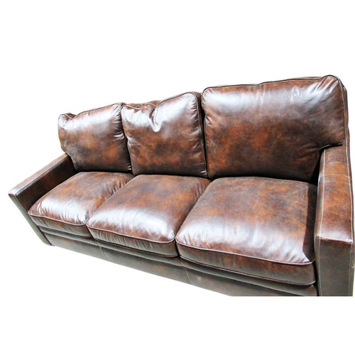 Luca Modern Top Grain Leather Sofa Brown
