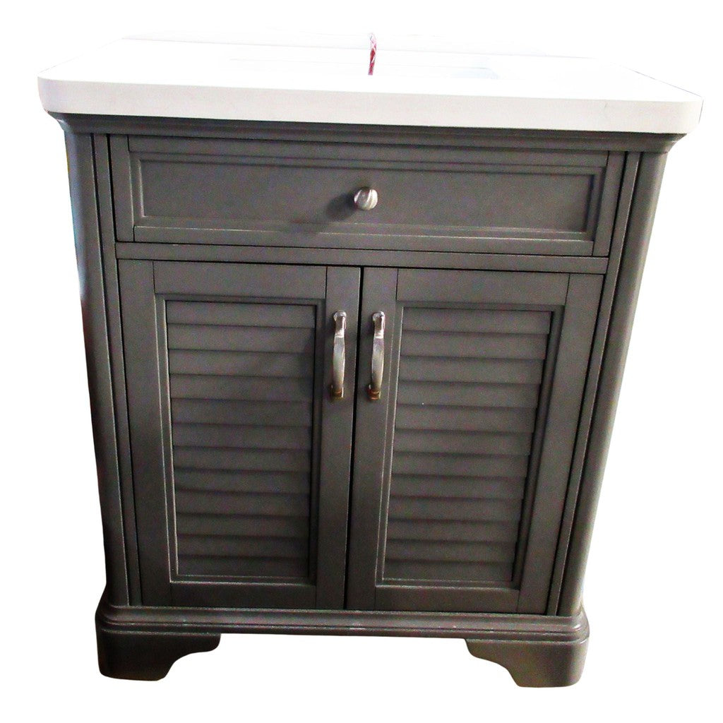 Northridge Home Augusta 30 in. Louvered Reversible Door Bathroom Vanit