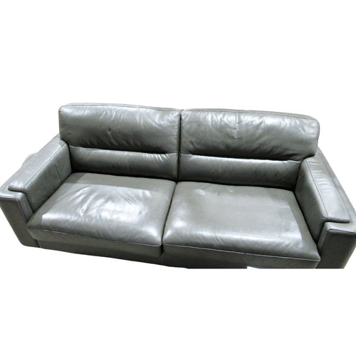 Prospera Home Sorena Top Grain Leather Sofa Dark Grey