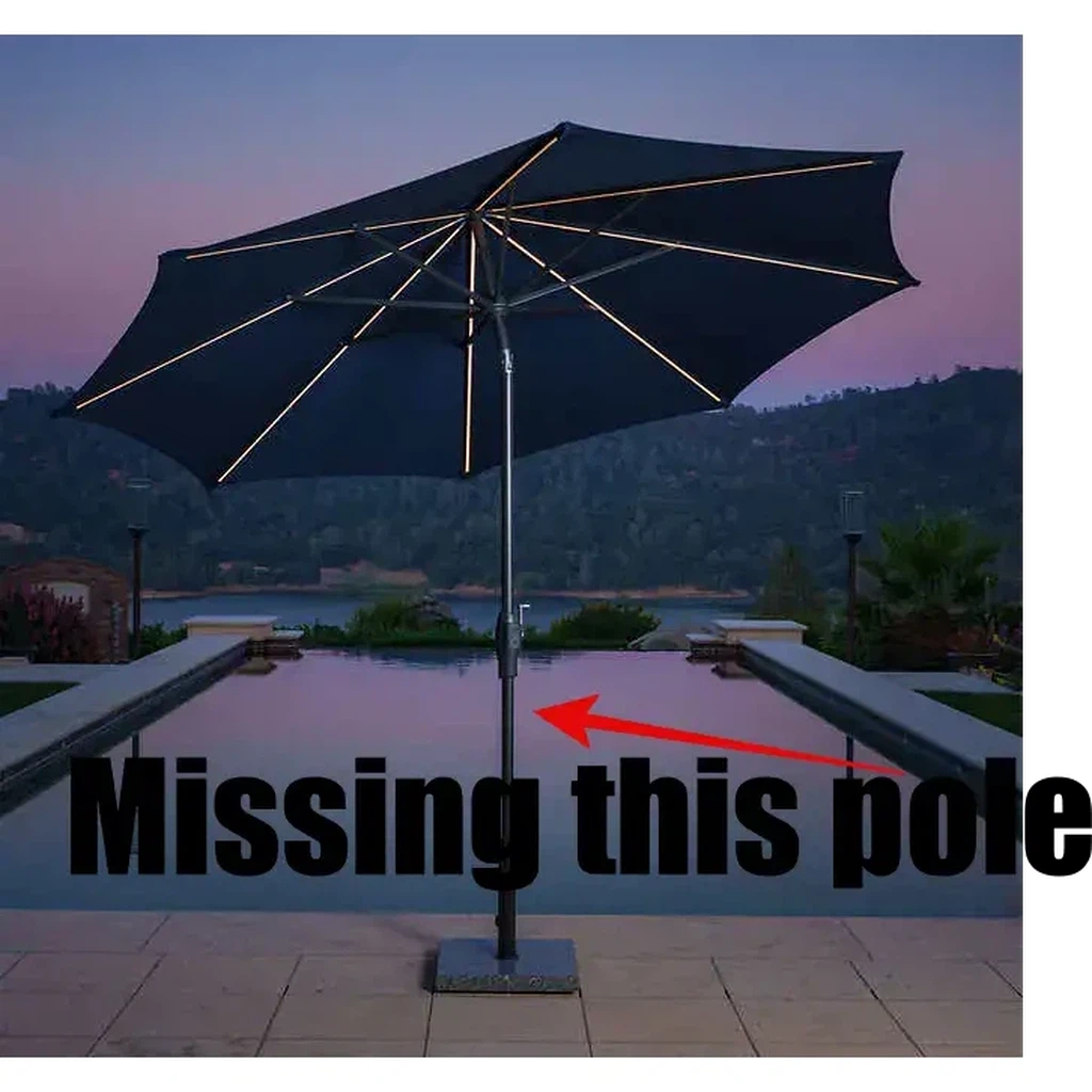 新品Sunvilla 10 'ラウンドソーラーLEDマーケットアンブレラグレー系 Sunvilla 10' Round Solar LED Market Umbrella – Urban Wholesale