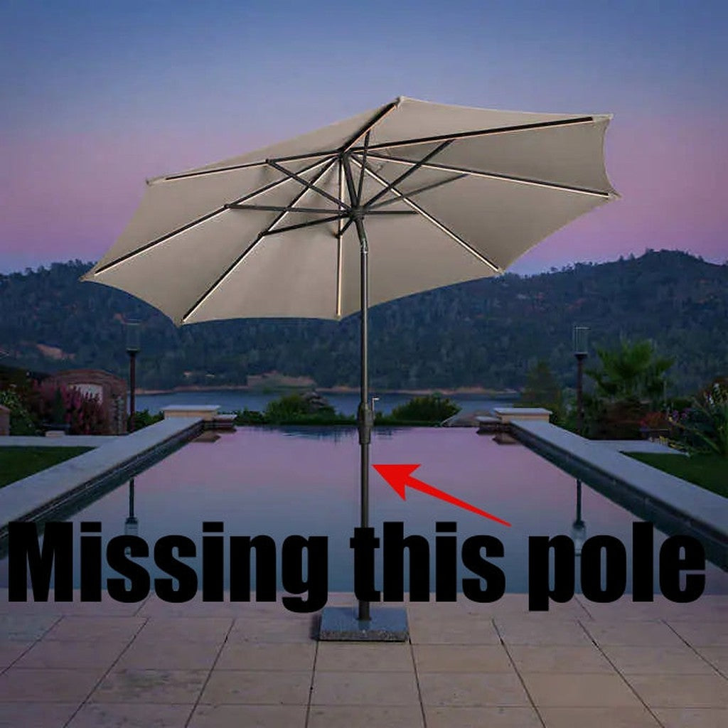 【店頭引き取り限定】新品　Sunvilla 10フィート ラウンド ソーラー LED マーケット アンブレラ/ベージュ Sunvilla 10' Round Solar LED Market Umbrella Brown – Liquidation