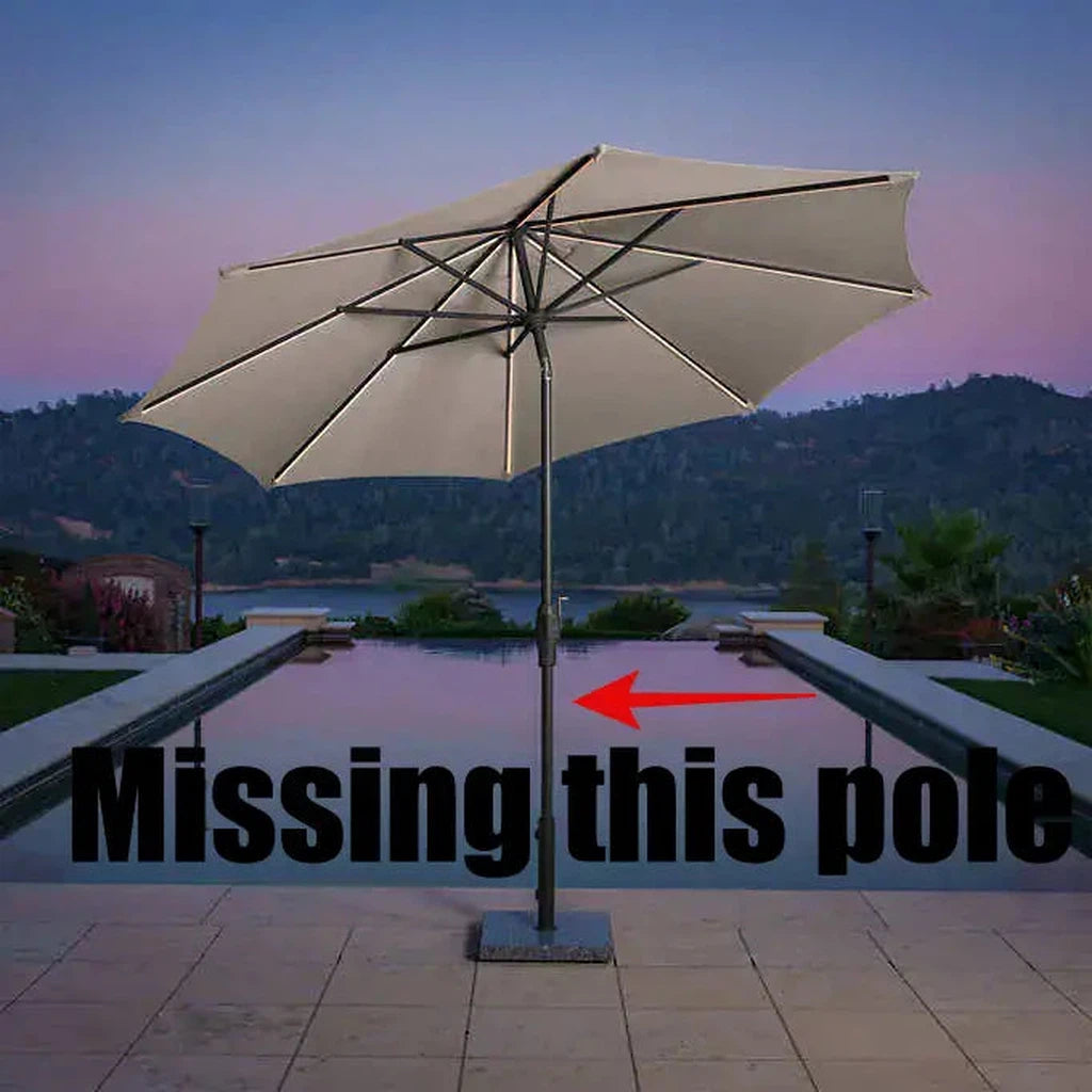 【店頭引き取り限定】Sunvilla 10フィート ラウンド ソーラー LED マーケット アンブレラ Sunvilla 10' Round Solar LED Market Umbrella Tan – Liquidation Nation