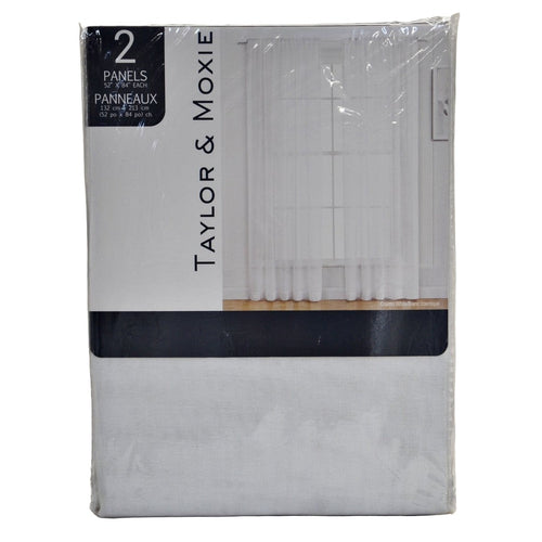 Taylor & Moxie Curtain Panels - Set of 2 - 84 inch - Cosmo White