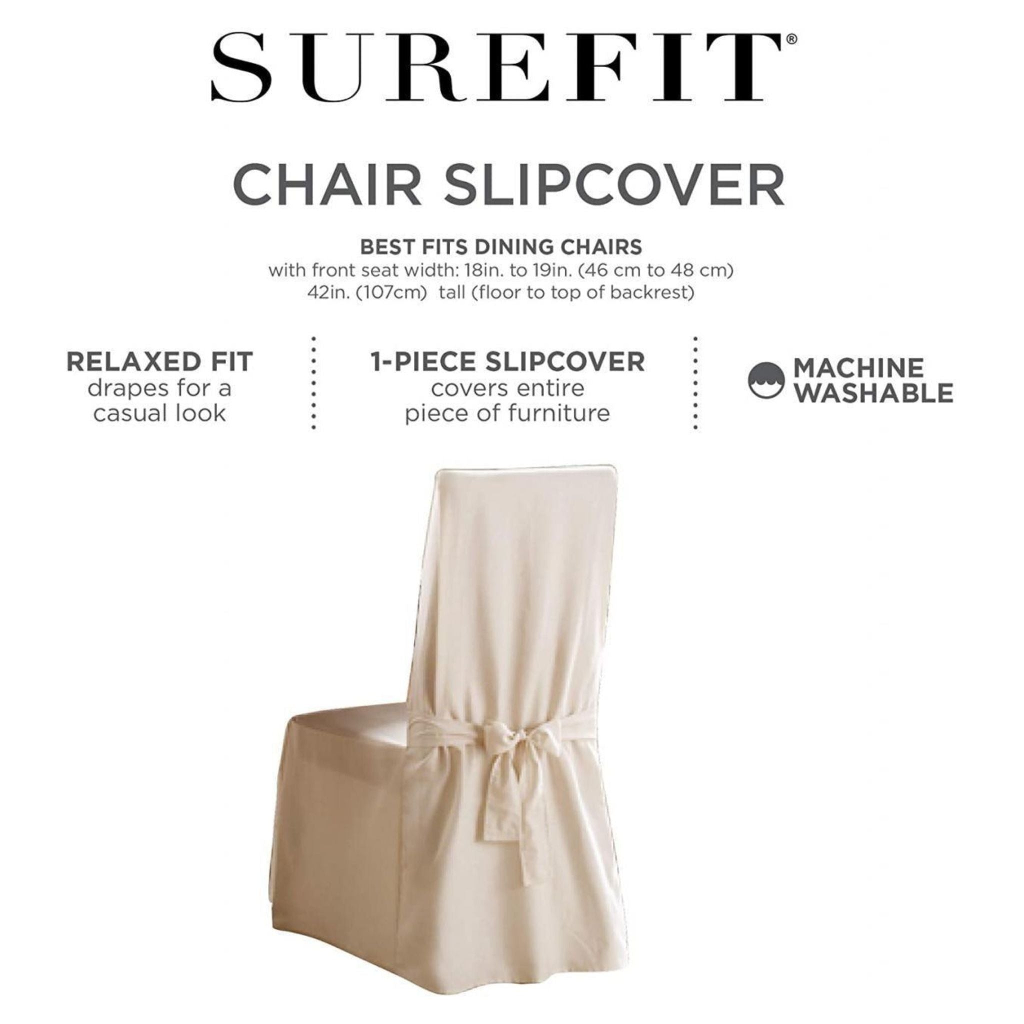 SureFit Dining Chair Slipcover In Floral Champagne – Liquidation - Main Image