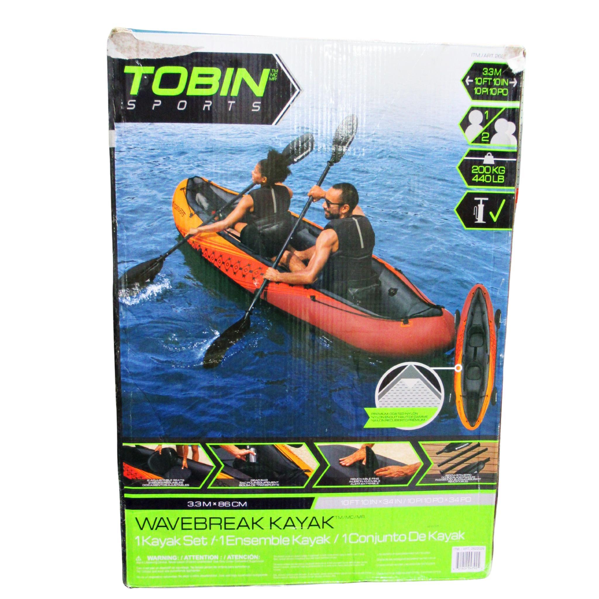 Tobin Sports Wavebreak Inflatable 2 Person Kayak Set – Liquidation 