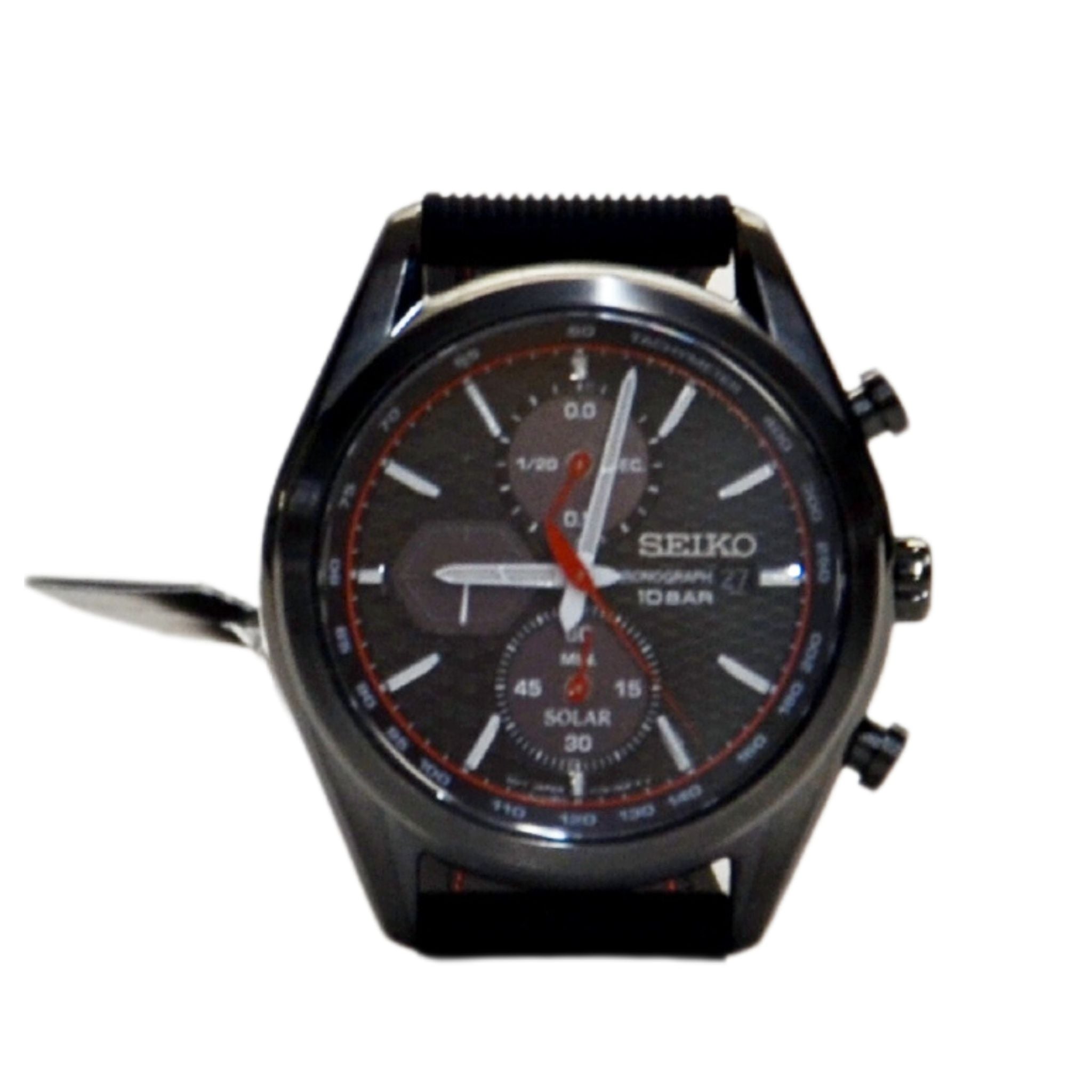 Seiko solar chronograph black online