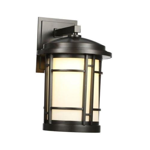World Imports Lighting LED Wall Sconce Burnished Bronze with White Opal Glass