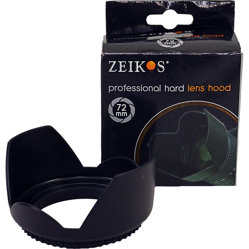 Zeikos ZE-HLH72 72mm Hard Rubber Lens Hood Black