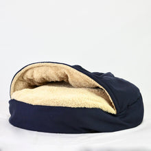 Load image into Gallery viewer, Cave Pet Bed Navy/ Tan Large

