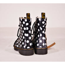 Load image into Gallery viewer, Dr. Martens Drench Rubber Boot Black and White Polka Dots (5M) (6L)-Footwear-Sale-Liquidation Nation
