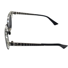 Load image into Gallery viewer, Ladies Safilo x Dior Round Browline Sunglasses - Black/Blue/Gunmetal
