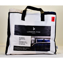 Load image into Gallery viewer, London Fog 3-piece Comforter Set Double Blue White Stripe-Home-Sale-Liquidation Nation

