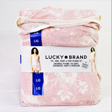 Load image into Gallery viewer, Lucky Brand Tee, Tank, Short &amp; Pant Pajama Set Pink Floral 4Pc L
