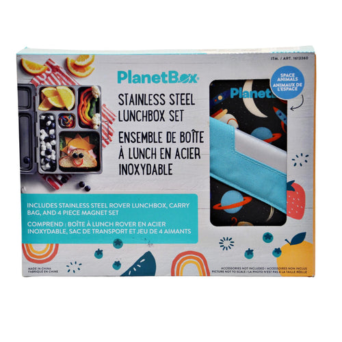 PlanetBox Stainless Steel Lunchbox Set - Space Animals