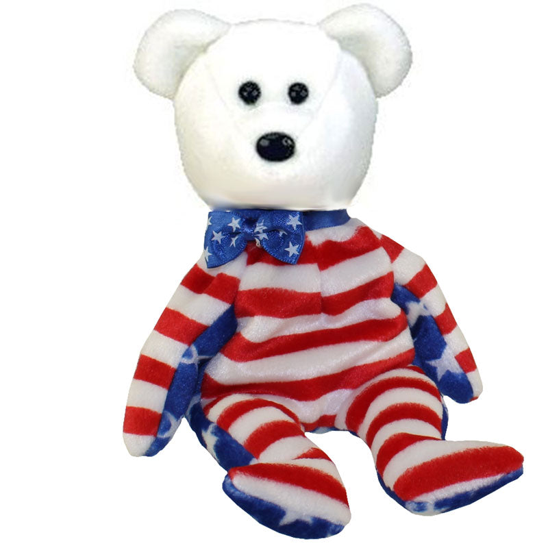 TY Beanie Baby LIBERTY the Bear White Head Version 8.5 inch 3