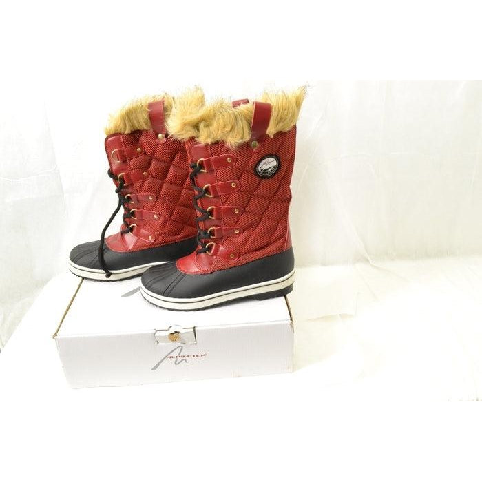 Alpinetek Women’s Waterproof Winter Snow Boots Red 11M