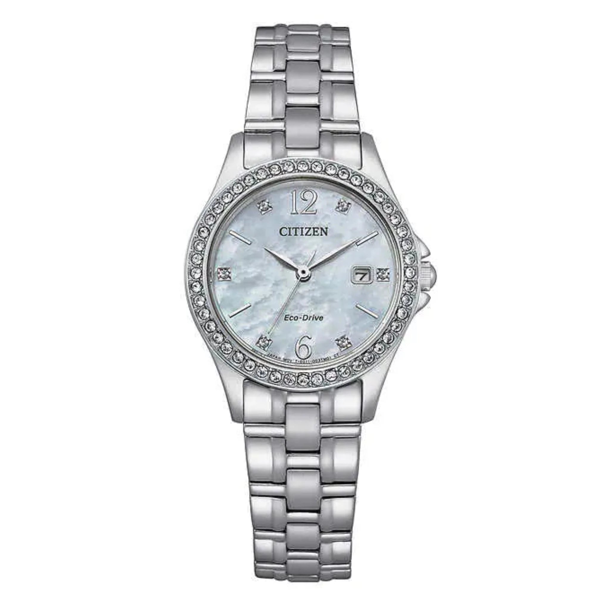 Citizen Ladies Mother of Pearl Dial Eco-Drive Watch EW1841-58D Silver-tone