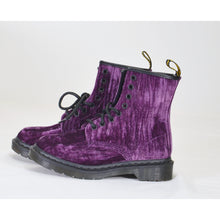 Load image into Gallery viewer, Dr. Martens Castel Crushed Velvet Boots - Purple - 5L-Liquidation Store
