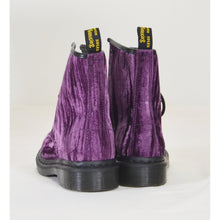 Load image into Gallery viewer, Dr. Martens Castel Crushed Velvet Boots - Purple - 5L
