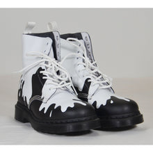Load image into Gallery viewer, Dr. Martens Unisex Pascal Paint Splat Softy T Boots - Black &amp; White - 6M/7L
