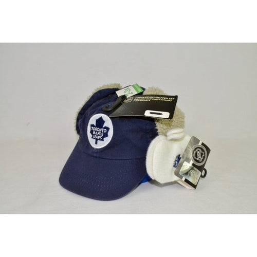 NHL Toronto Maple Leafs Toddlers Hat & Mitten Set Blue/White 2-3X