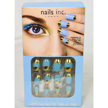Load image into Gallery viewer, Nails Inc. Crystaltastic Nails Blue and Gold Foil
