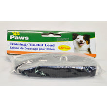 Load image into Gallery viewer, Paws 15 Foot Training/Tie-out Lead - Black

