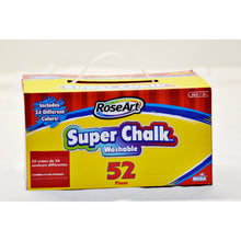 Load image into Gallery viewer, RoseArt Washable Super Chalk In A Box 52-Pieces Assorted Colors
