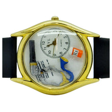 Load image into Gallery viewer, Whimsical Gifts Women&#39;s Classic Doctor Black Leather and Gold-tone Watch
