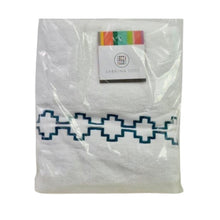 Load image into Gallery viewer, Sabrina Soto Corazon Bath Towel - White/Teal

