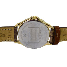 Load image into Gallery viewer, Coach Women&#39;s Astor 14503218 Gold Dial Leather Watch
