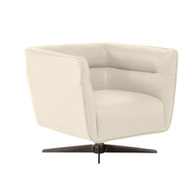 Load image into Gallery viewer, Natuzzi Cream Top Grain Leather Swivel Chair
