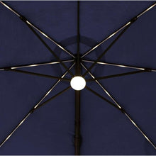 Load image into Gallery viewer, 11' LED Solar Round Cantilever Umbrella ( Blue)
