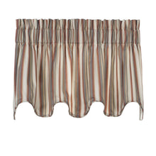 Load image into Gallery viewer, Mason Stripe Lined Scalloped Valance 17&quot; Striped
