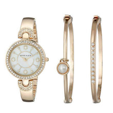 Load image into Gallery viewer, Anne Klein Women&#39;s Gold-Tone Bangle Watch &amp; Bracelet Set
