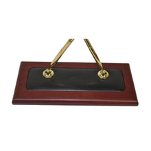 Load image into Gallery viewer, Dacasso Rosewood and Leather Double Pen Stand
