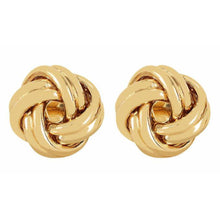 Load image into Gallery viewer, Polished love knot earrings in yellow gold
