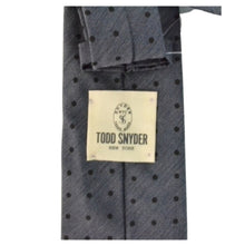 Load image into Gallery viewer, Todd Snyder New York Necktie Blue with Black Dots Polyester Blend
