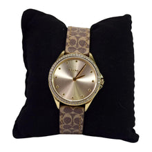 Load image into Gallery viewer, Coach Women&#39;s Astor 14503218 Gold Dial Leather Watch
