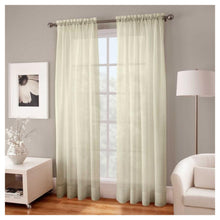 Load image into Gallery viewer, Crushed Voile Sheer Window Curtain Panel 84&quot; Butter
