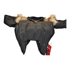Load image into Gallery viewer, ATELIER NOIR CARLA Rabbit Fur Trim Down Coat Jacket Parka Small Black
