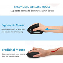 Load image into Gallery viewer, Acedada Black Ergonomic 2.4G Vertical Wireless Mouse Config B Version
